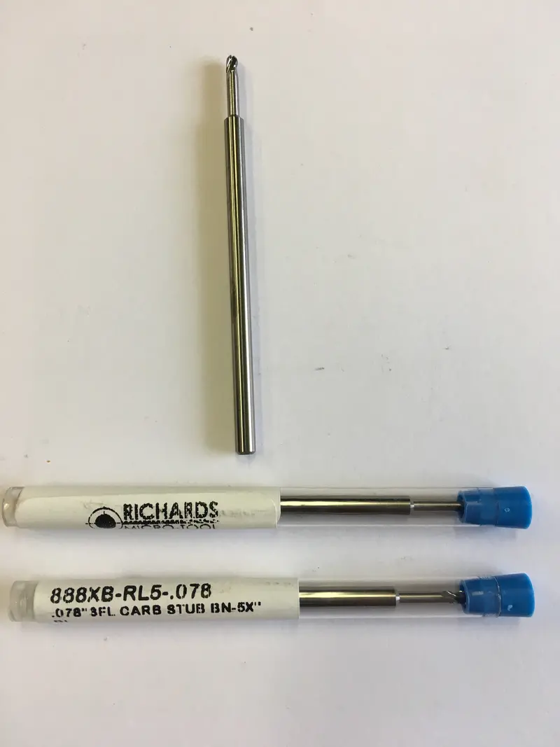 0.078" Micro-End Mill – 3-Flute, Reduced Shank, Crb Geometry 1