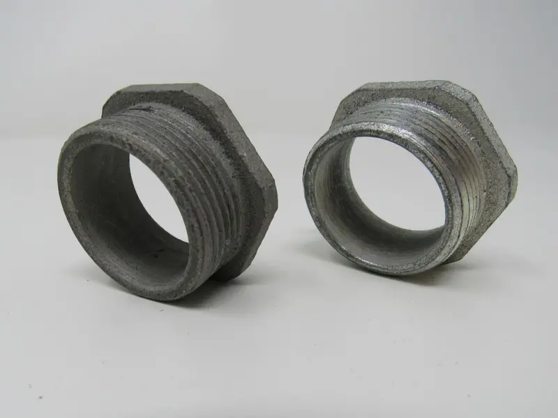 1-1/2" Nps Threaded Hex Bushings – Zinc-Galvanized, Pack Of 2 (New) 1