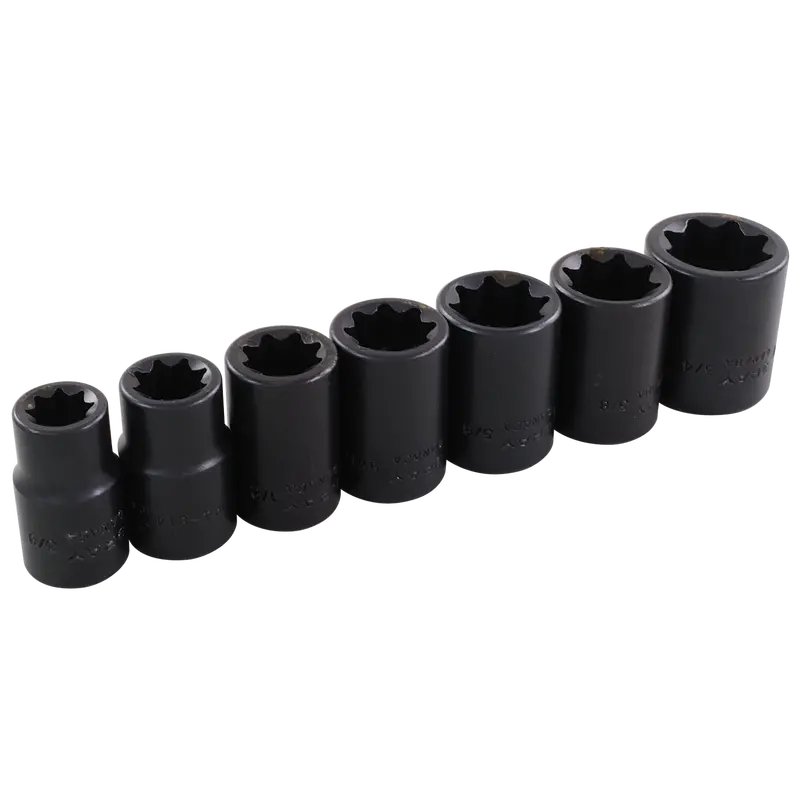 1/2" Drive 7-Piece 8-Point Double-Square Sae Impact Socket Set 1