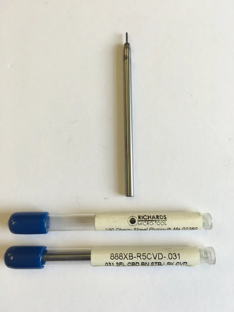 1/32" Micro Carbide End Mill – 3-Flute, 2-1/2" Oal, Dc Ground 1