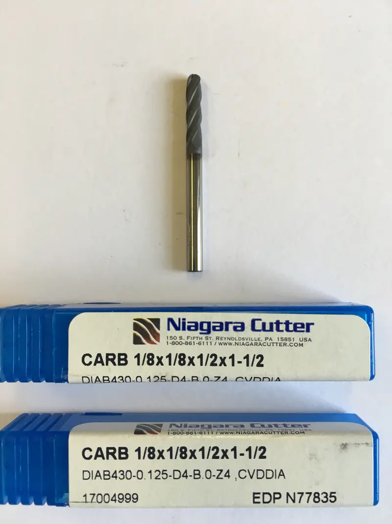 1/8" Carbide Drill – 1/8×1/2×1-1/2", 4-Flute, Double-Cut Design 1
