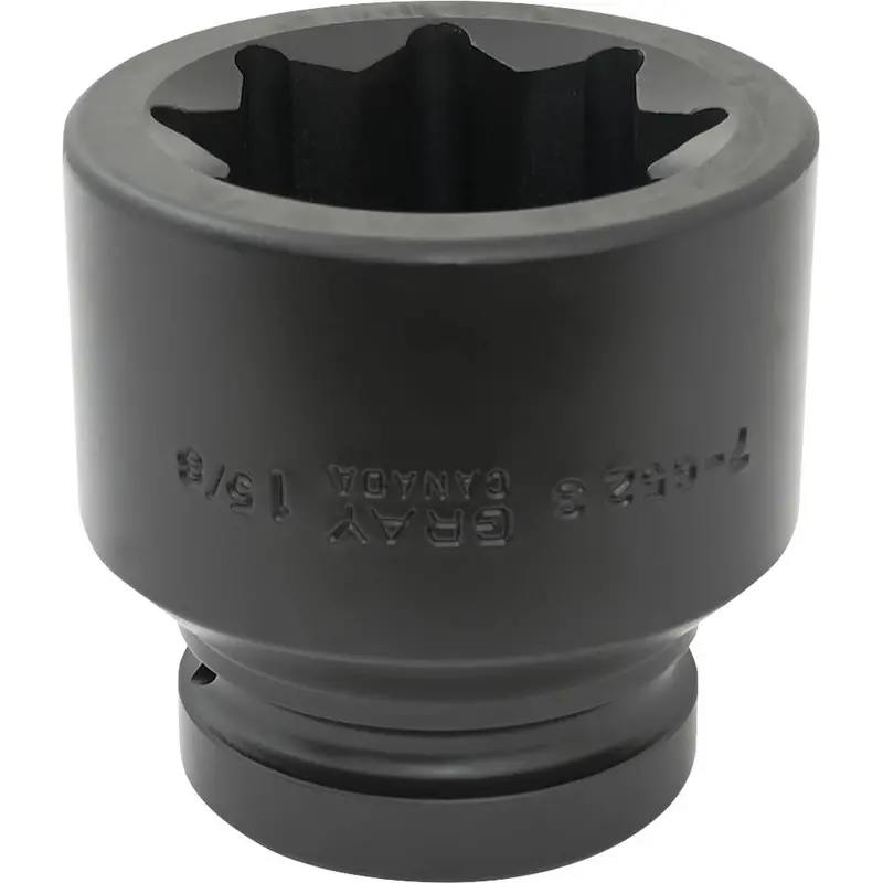 1" 8-Point Double-Square Impact Sockets – Black Industrial Finish 1