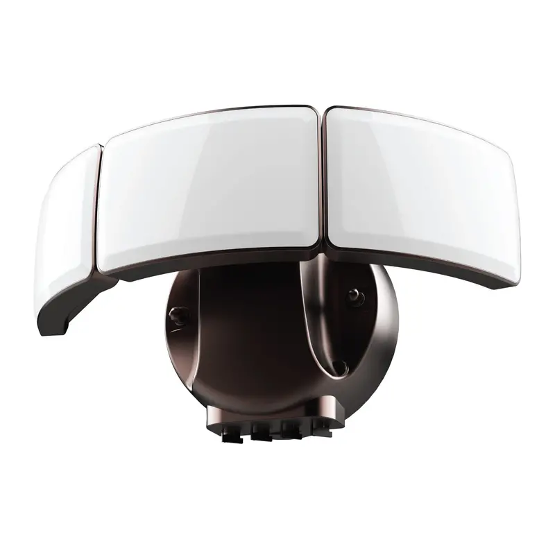 10.5-Inch Triple-Head Motion Flood Light – Bronze Finish, Adjustable White Output 1