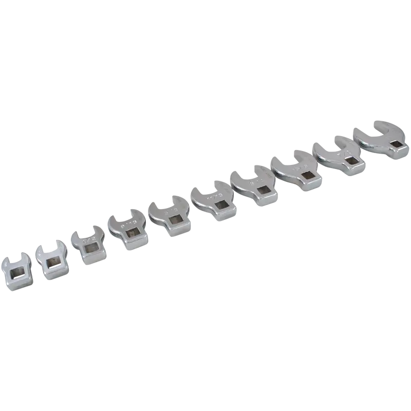 10-Piece 3/8" Drive Sae Open-End Crowfoot Wrench Set 1