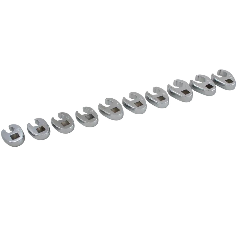 10-Piece Metric Flare Nut Crowfoot Wrench Set — 3/8" Drive 1