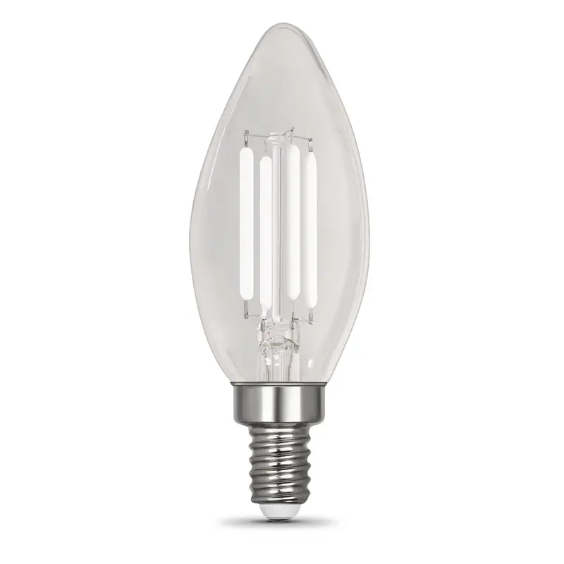 10W B10 Torpedo Tip Led Filament Bulb, 2700K Soft White, E12 Base – 2-Pack 1