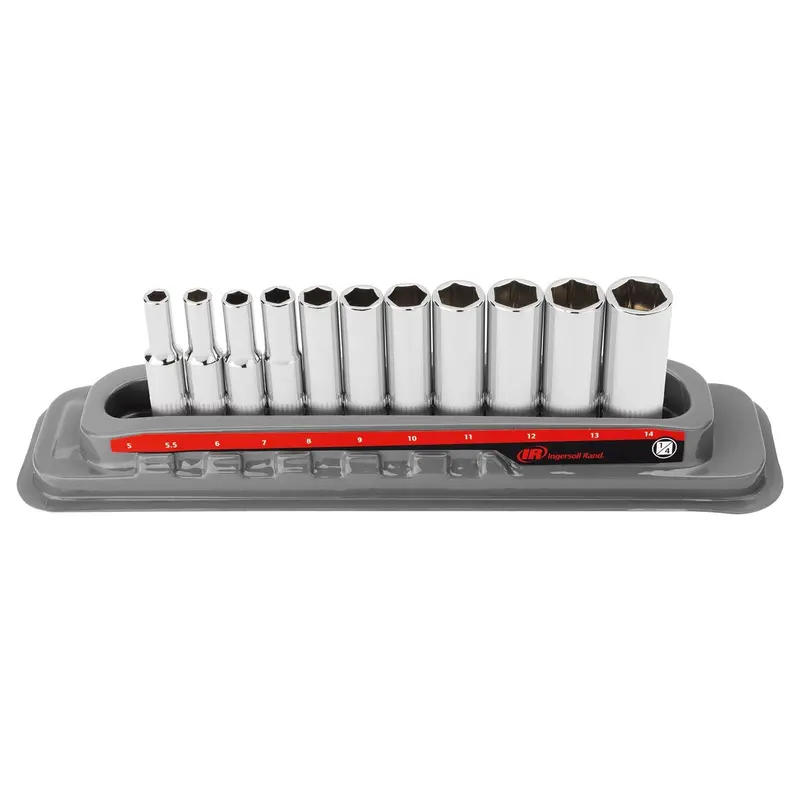 11-Piece 1/4" Drive Deep Socket Set – Metric, 6-Point 1
