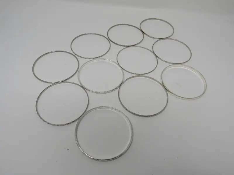 11-Piece Solid Silver Bangle Set – Lightweight Layering Bracelets 1