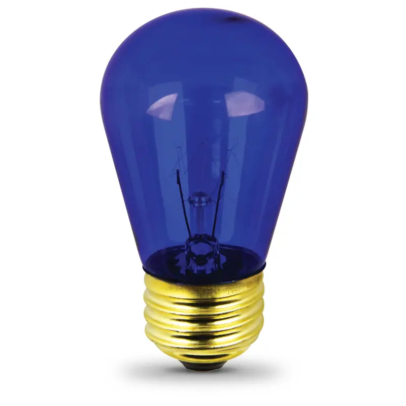 11W Blue S14 Base Incandescent Sign Light – E26 Replacement Bulb 1
