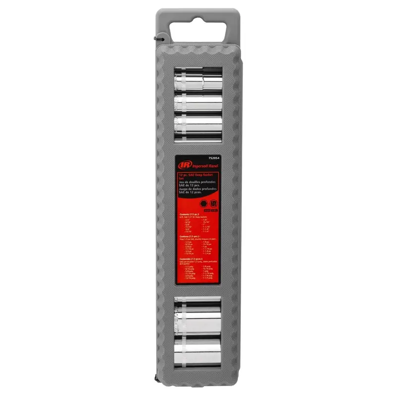 12-Piece 1/2" Drive Deep Socket Set – Sae, 6-Point 1