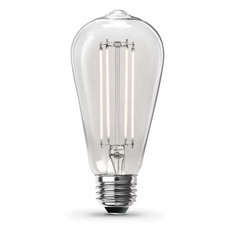 12W St19 Edison Led Bulb – Daylight 5000K, Clear Filament, E26 Base (4-Pack) 1
