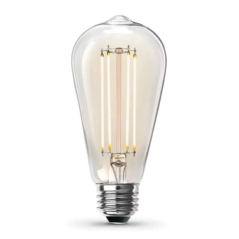12W St19 Vintage Edison Led Bulb – 100W Equivalent, Dimmable, Clear Glass, 2700K Soft White (4-Pack) 1