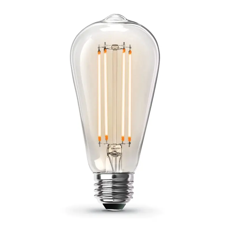 12W St19 Vintage Edison Led Bulb – 100W Equivalent, Dimmable, Clear Glass, 2700K Warm White (4-Pack) 1