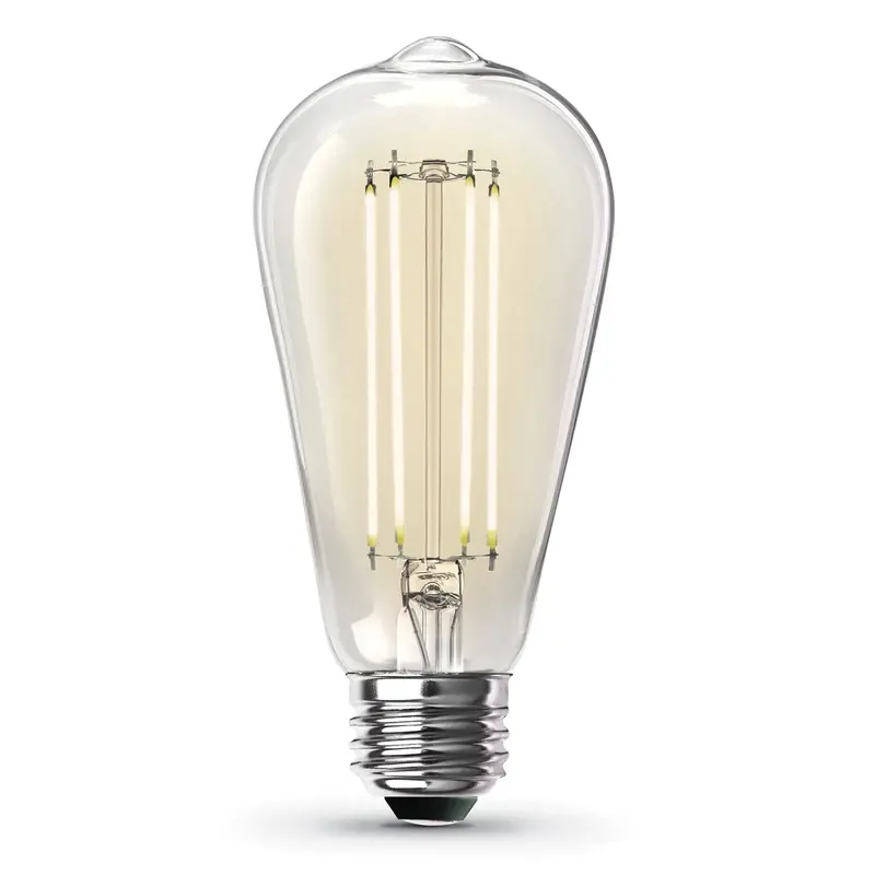 12W St19 Vintage Edison Led Bulb – 100W Equivalent, Dimmable, Clear Glass, 3000K Bright White (4-Pack) 1