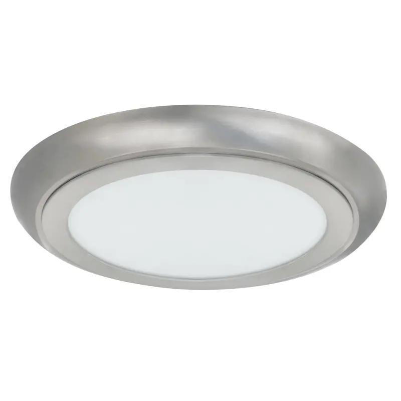 13-Inch Round Flat Panel Ceiling Light – 3-In-1 Color-Tunable, Nickel Finish, Edge-Lit Design 1
