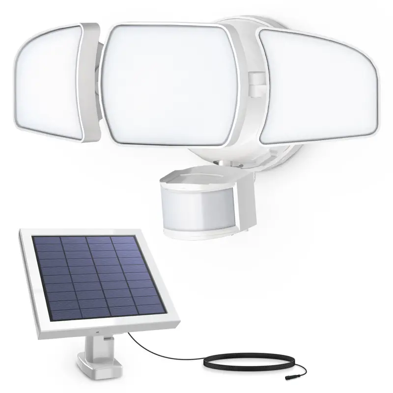 13-Inch Triple-Head Solar Led Security Flood Light (5000K Daylight, Motion-Sensing, Dusk-To-Dawn) 1