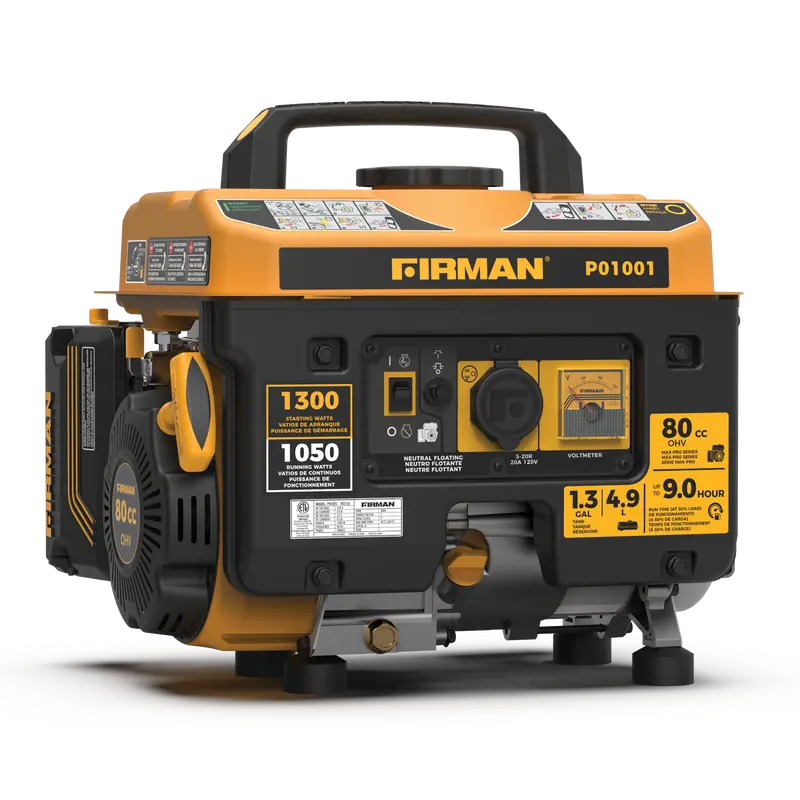 1300W Portable Gas Generator With Manual Pull-Start 1