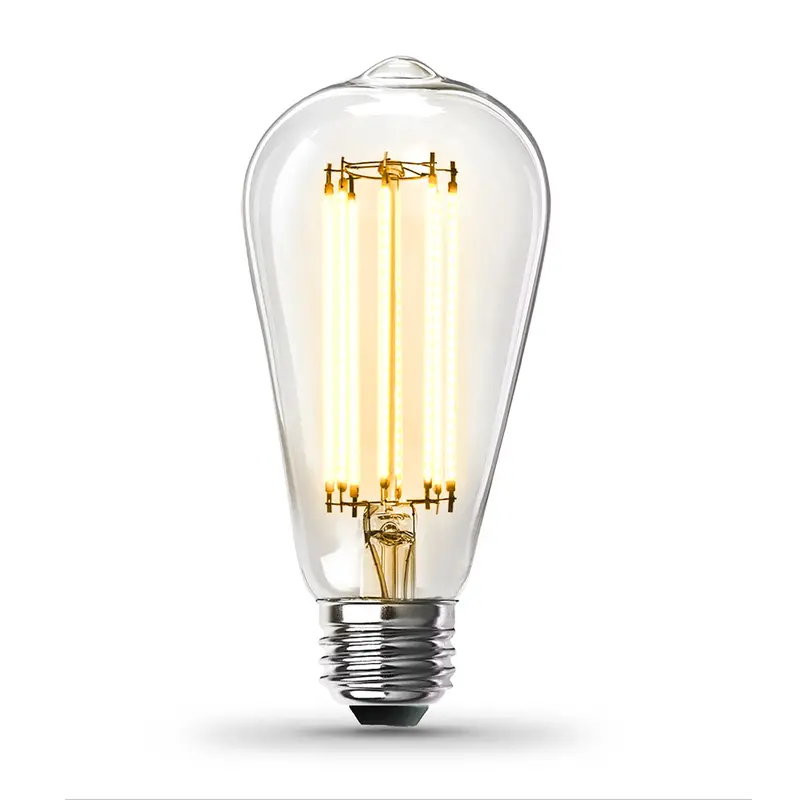 15W Dimmable St19 Edison Led Bulb – Straight Filament, Clear Glass, 3000K Bright White, E26 Base 1