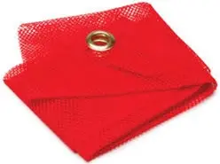 16" X 16" Red Mesh Safety Flag With Reinforced Grommets 1