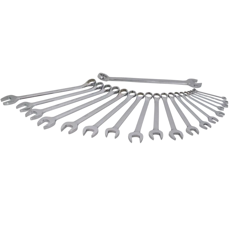 19-Piece 12-Point Metric Wrench Set – Mirror Chrome And Satin Finish 1