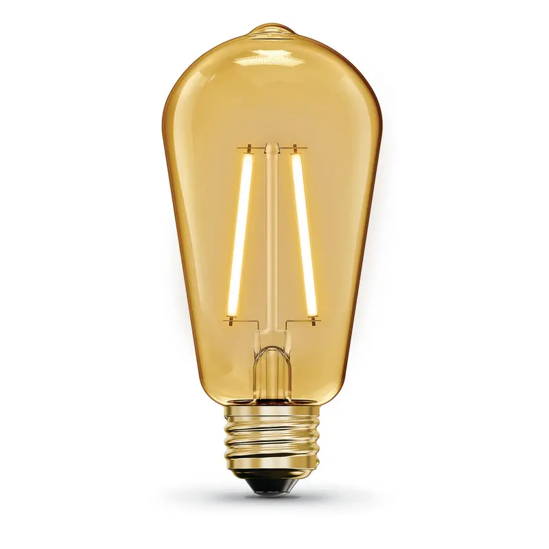 2.7W Amber-Glass St19 Edison Led — E26 Base, 2200K Warm Glow, 25W Equivalent, 4-Pack 1