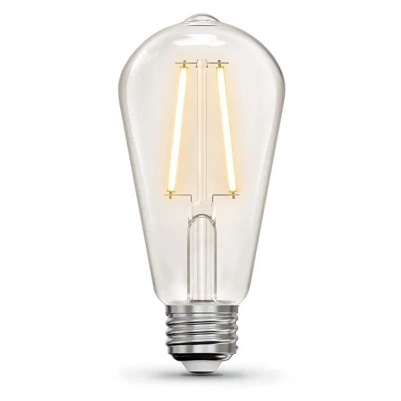 2.7W St19 Vintage Edison Led — E26 Base, Clear Glass, 2700K Soft White, 25W Equivalent, 4-Pack 1