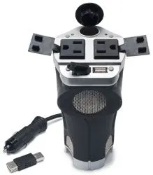 200W Dc-To-Ac Cup Holder Power Inverter With Usb Port And Dual Ac Outlets 1