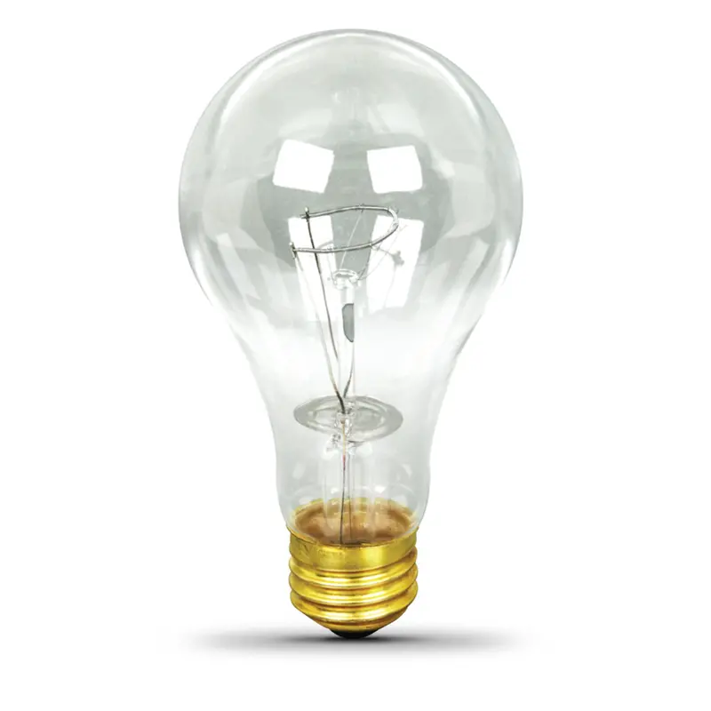 200W Soft White A21 Incandescent Bulb – Clear Glass, Dimmable 1