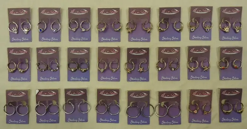 24-Piece Sterling Silver Hoop Earring Collection – Rhinestone Hearts, Stars, And Floral Accents 1