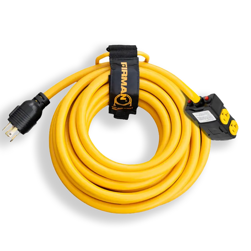 25-Foot Heavy-Duty L14-30P To Quad 5-20R Power Distribution Cord 1