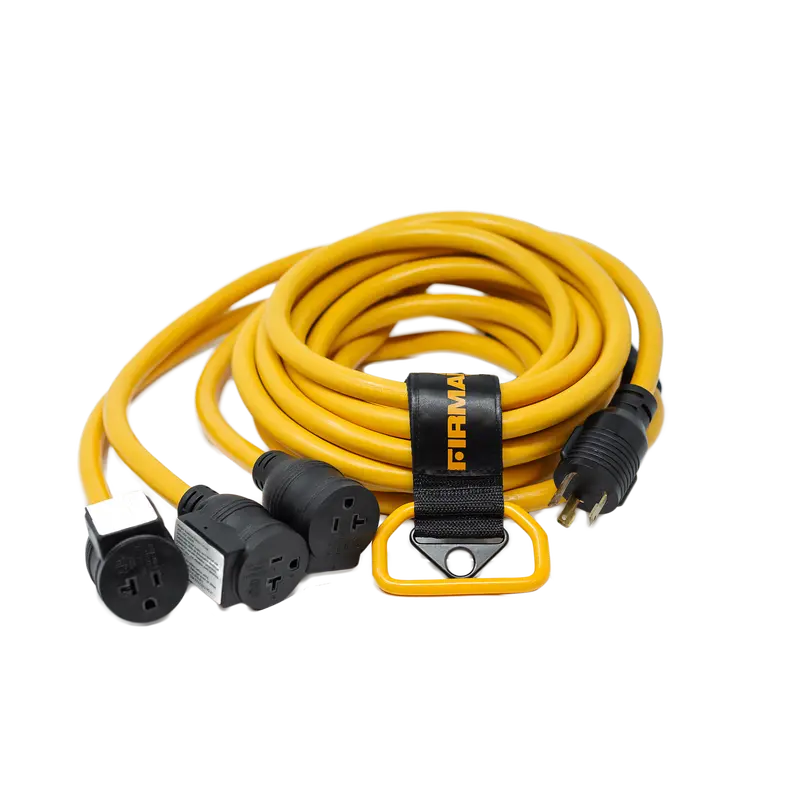 25-Foot Heavy-Duty L5-30P To Triple 5-20R Power Cord With Integrated Storage Strap 1