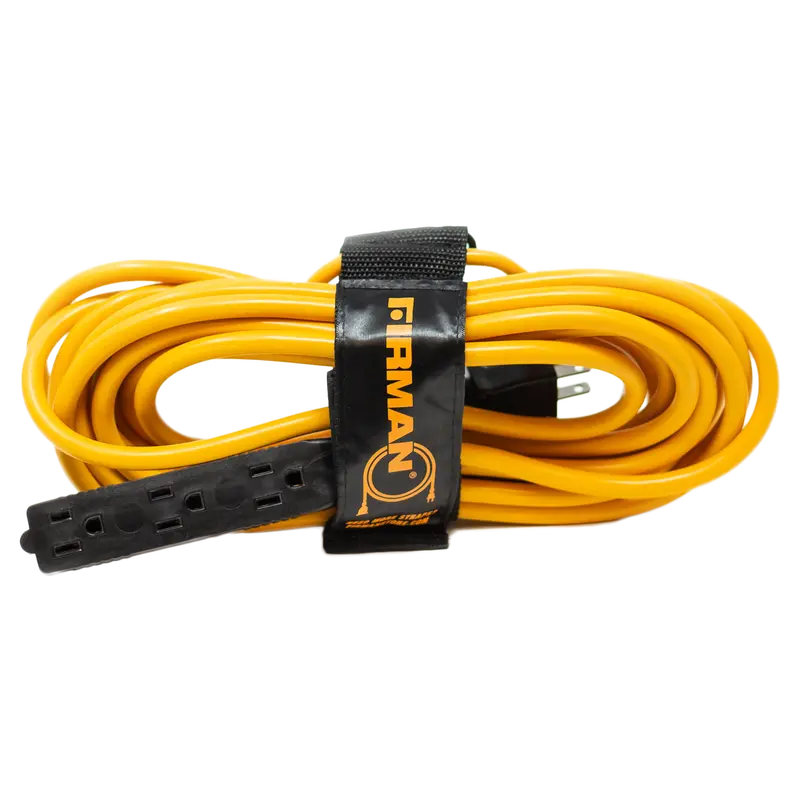 25-Foot Medium-Duty 5-15P To Three 5-15R Generator Power Cord With Storage Strap 1
