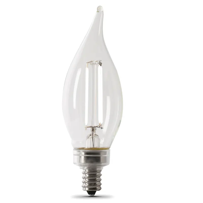 3.3W B10 Flame-Tip Filament Led Bulb – 40W Equivalent, 5000K Daylight, E12 Base (4-Pack) 1