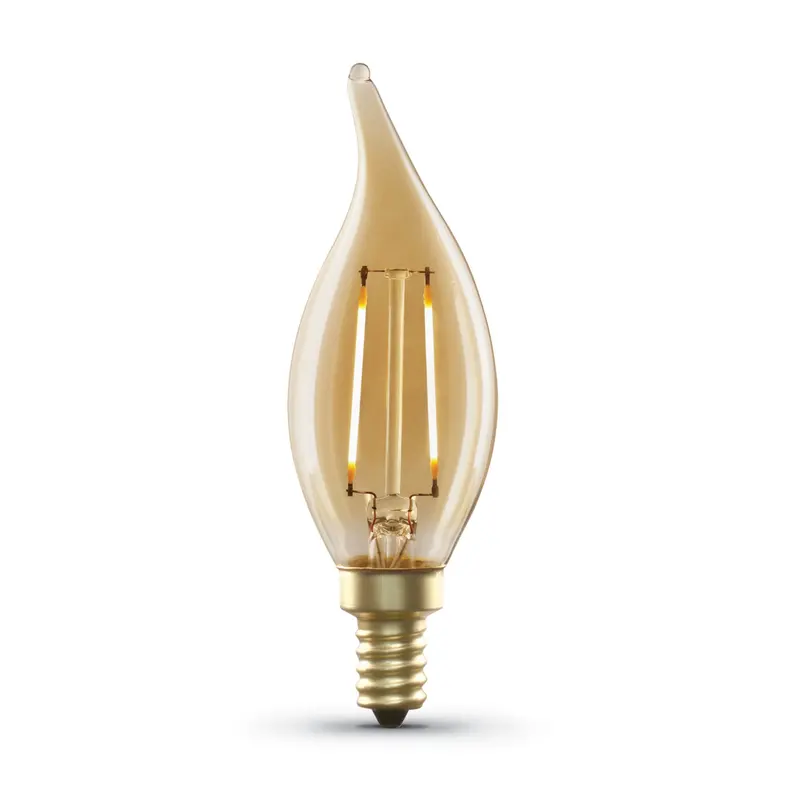 3.5W Ca10 Amber Glass Edison Led Bulb – Dimmable, 2700K Soft White, E12 Base 1