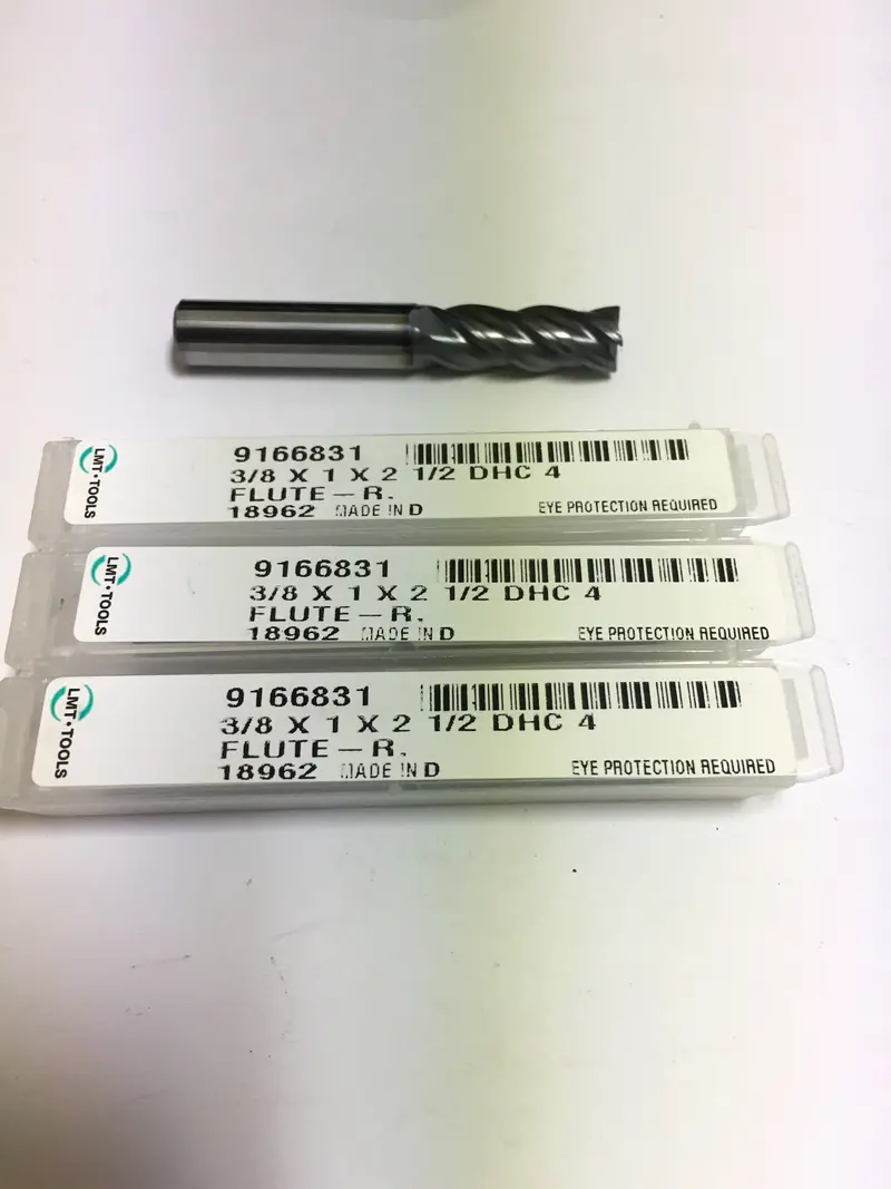 3/8" Square Insert – 1" Length, Four-Flute, Standard Style, Crb Coated, Lc630T Grade, Part #18962 1