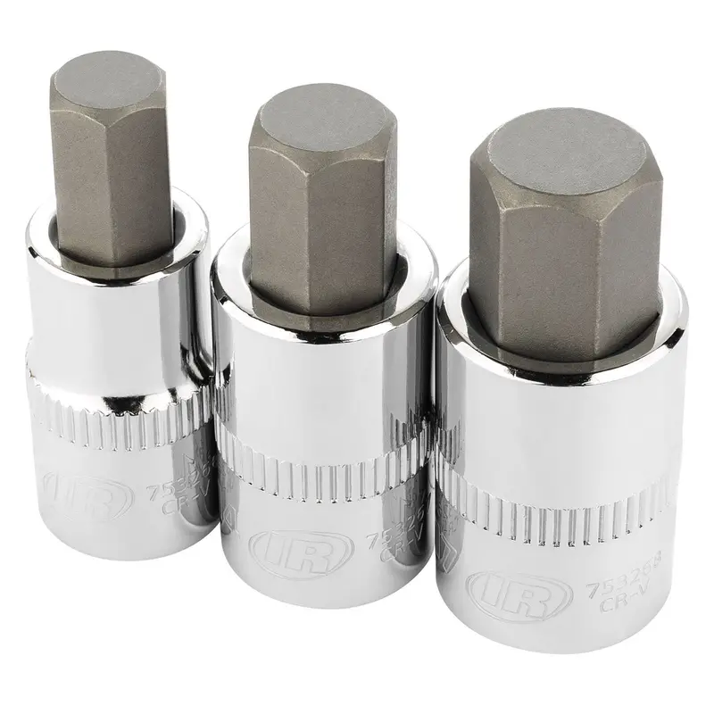 3-Piece 1/2" Drive Hex Bit Socket Set – Metric Dimensions 1