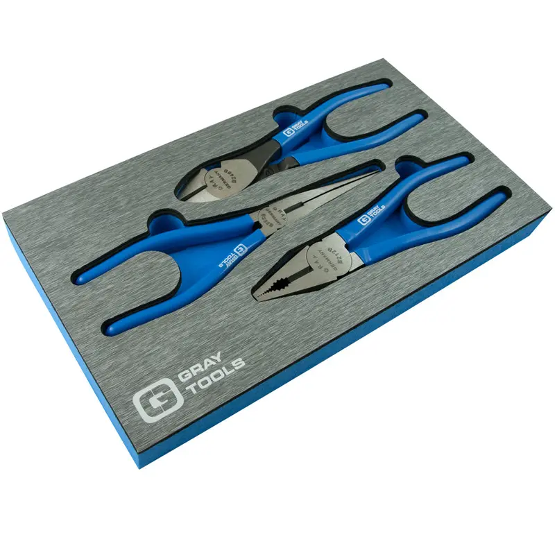 3-Piece Precision Pliers Set With Foam Organizing Tray 1