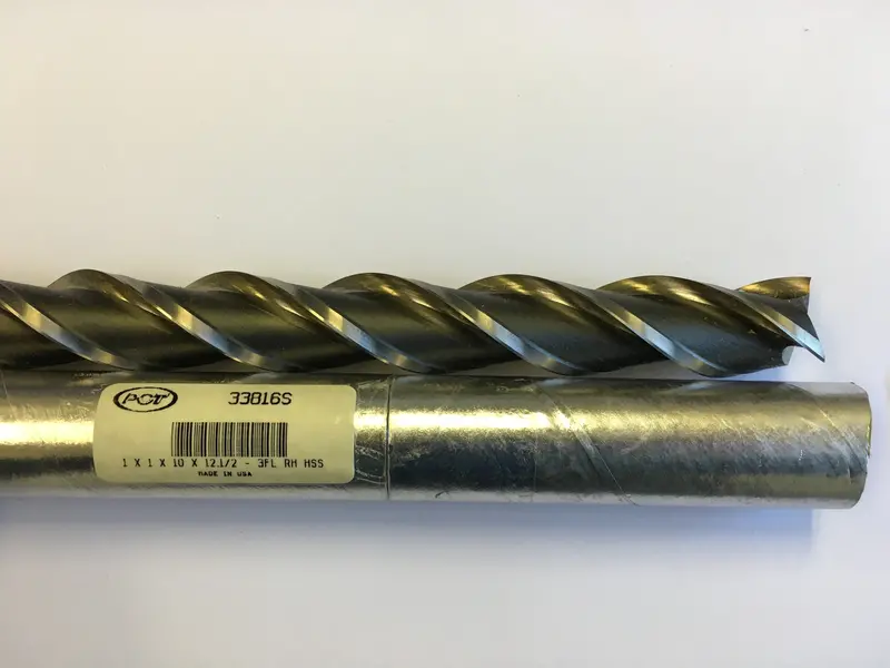 33816S Square Hss End Mill – 1" X 1" X 10" X 12.5", 3-Flute Full-Radius 1