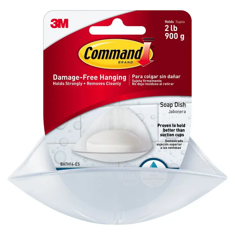 3M Command Soap Dish With Dual Mounting – 2 Bases + 2 Strips – 1.3 Kg Capacity 1