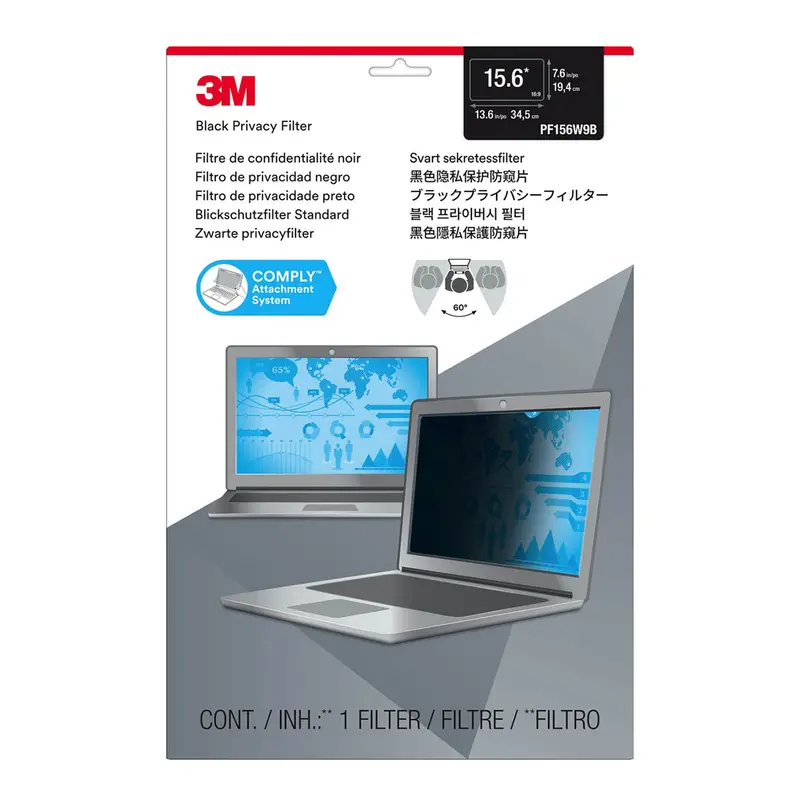 3M Comply-Attachment Privacy Filter For 15.6" Widescreen Laptops 1