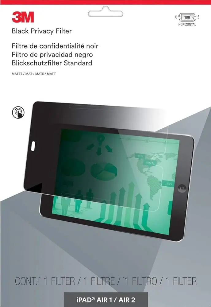 3M Ipad Air 9.7" (1St & 2Nd Gen) Landscape Privacy Filter – Slim Protective Overlay (236 × 165 Mm) 1