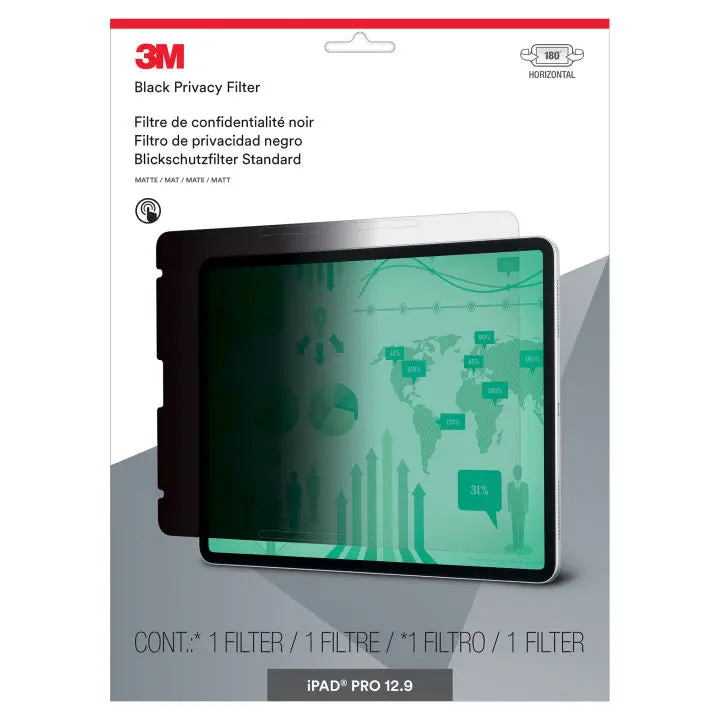 3M Ipad Pro 12.9" (3Rd Gen) Privacy Screen – Precision-Fit Filter (277 × 211 Mm) 1