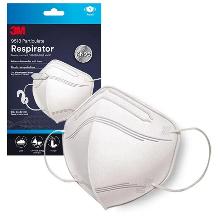 3M Kn95 Disposable Respirator – 4-Layer White Particulate Mask (1-Pack × 20 Bundles) 1