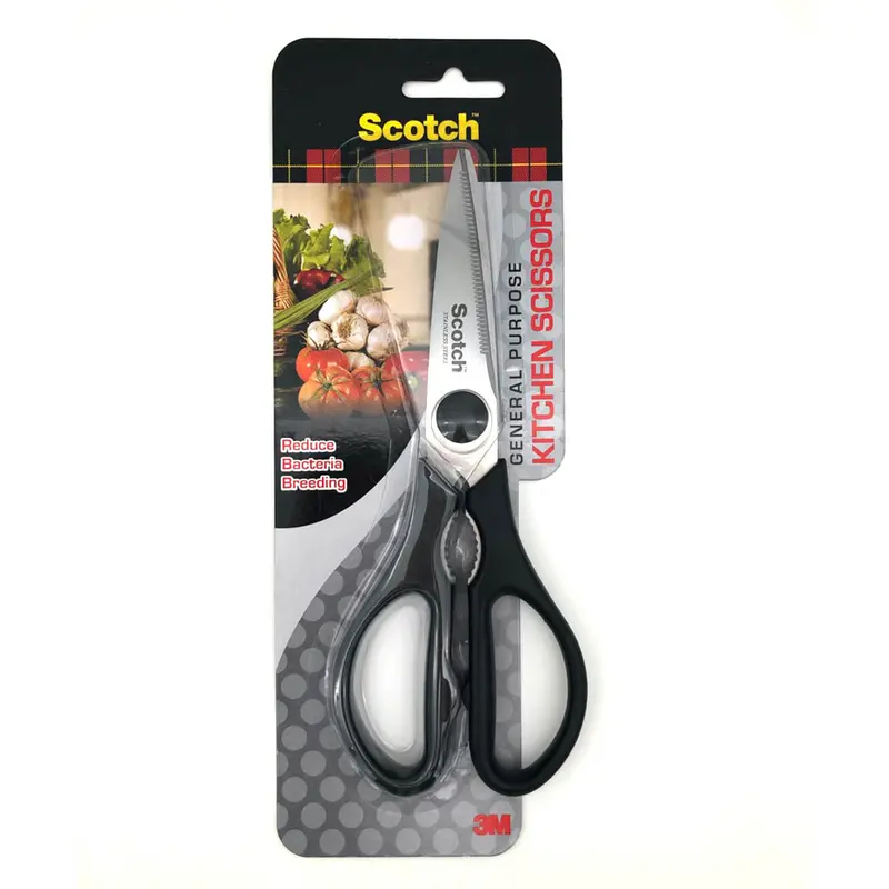 3M Scotch All-Purpose Kitchen Scissors – Ergonomic Black Handle 1