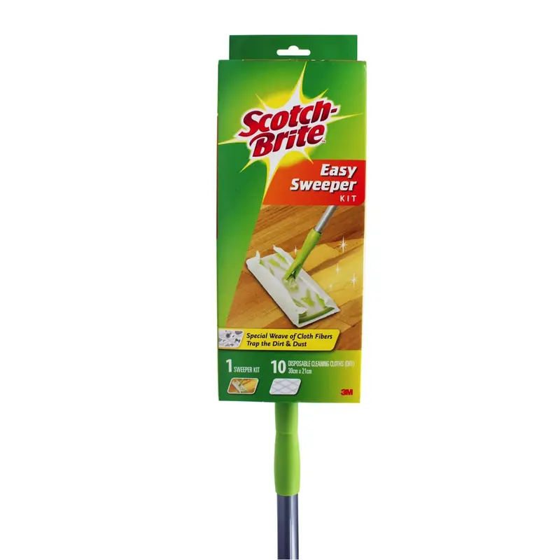 3M Scotch-Brite Easy Sweeper Starter Kit – Includes Handle & Refills 1