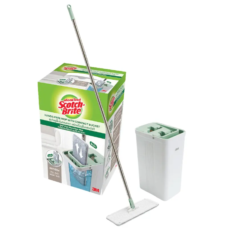 3M Scotch-Brite Hands-Free Flat Mop System With Bucket & Wringing Mechanism 1