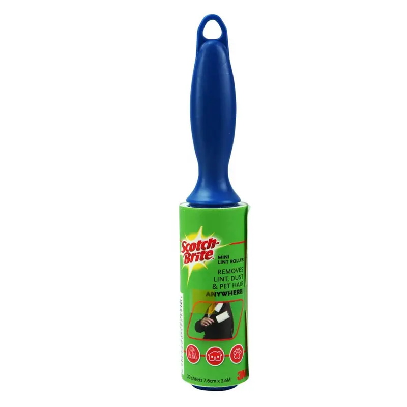 3M Scotch-Brite Mini Lint Roller – Compact Design, 30-Count Sheet Refill 1