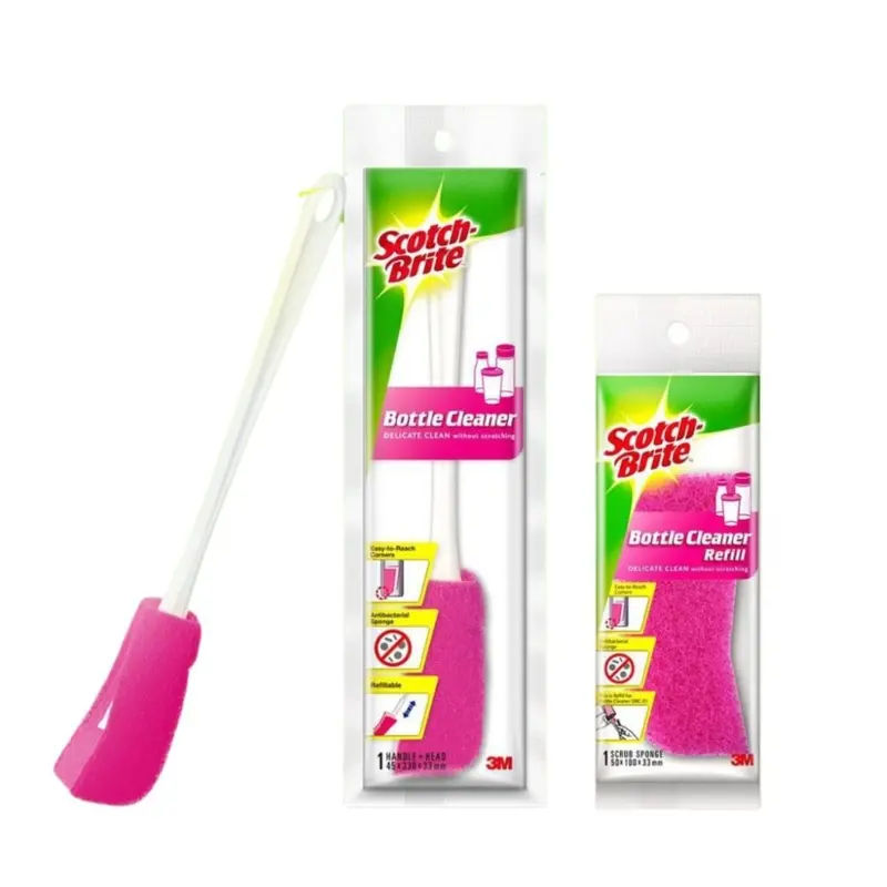 3M Scotch-Brite Plastic Bottle Cleaner Brush With Replacement Refill 1