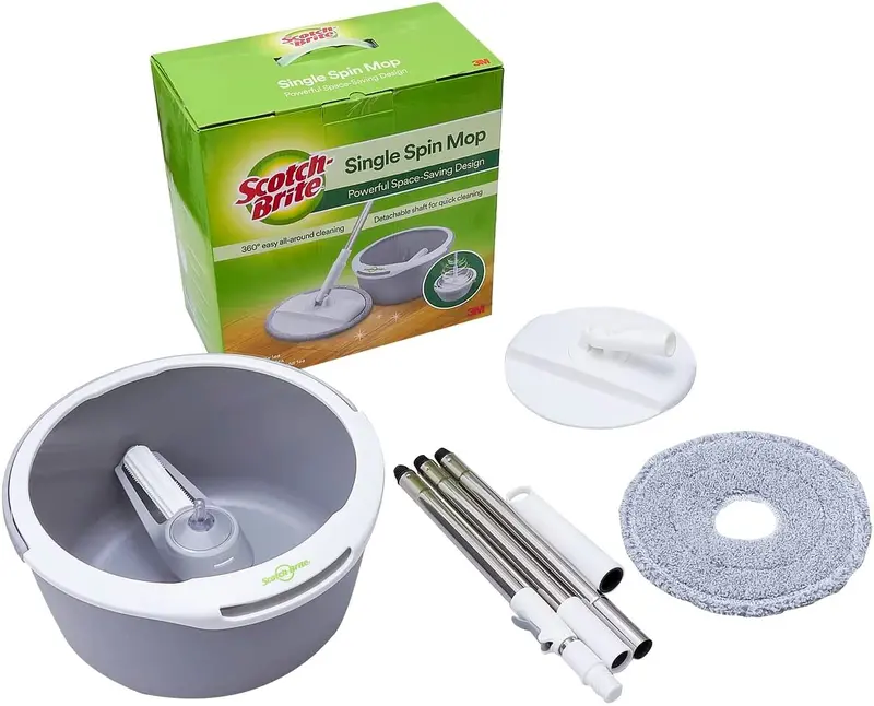 3M Scotch-Brite T6 Single-Bucket Spin Mop With Wringer 1