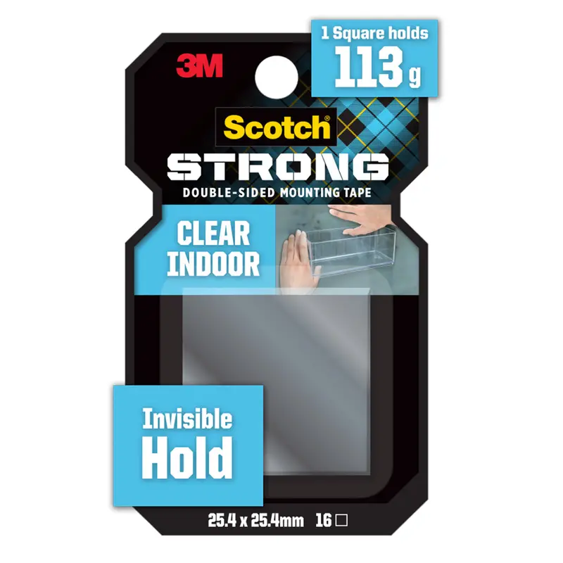 3M Scotch Clear Double-Sided Mounting Squares – 25.4Mm × 25.4Mm (16-Pack) 1